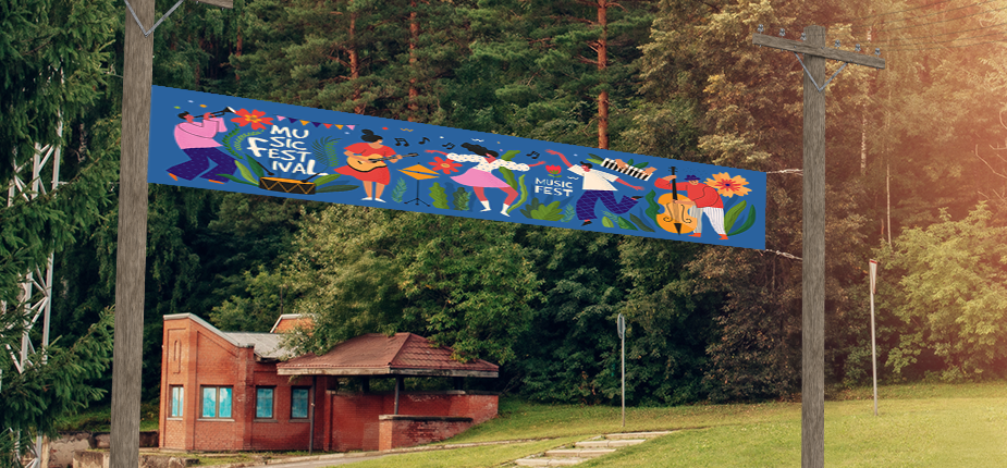 banner on street